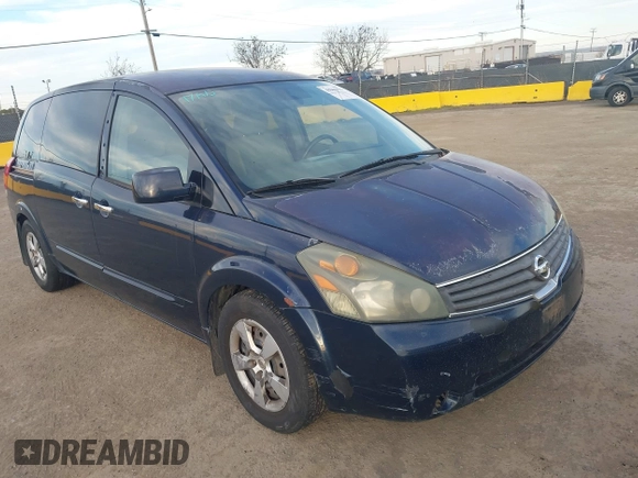2008 Nissan Quest SL with VIN 5N1BV28U18N109882, listed as a IAAI auction lot 41289709 with 182,458 mi miles. Bid and sale history available at carsss.com. Image 1.