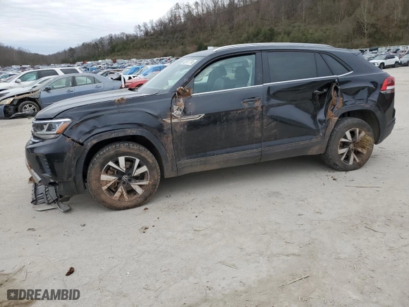 2023 Volkswagen Atlas Cross Sport 2.0T SE with VIN 1V2LC2CA4PC227994, listed as a Copart auction lot 82517774 with 22,375 mi miles and Salvage Title. Bid and sale history available at carsss.com. Image 1.