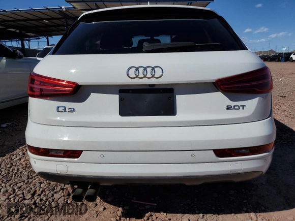 2017 Audi Q3 Premium with VIN WA1ECCFSXHR003528, listed as a Copart auction lot 49748425 with 91,161 mi miles and Salvage Title. Bid and sale history available at carsss.com. Image 6.