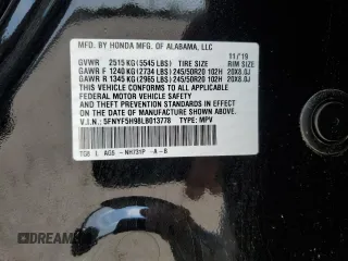 2020 Honda Pilot Touring 8-Passenger with VIN 5FNYF5H98LB013778, listed as a Copart auction lot 53112115 with 86,276 mi miles and Salvage Title. Bid and sale history available at DreamBid. Image 13.