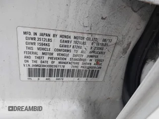 2013 Honda Fit with VIN JHMGE8H30DC067178, listed as a IAAI auction lot 41498926 with 121,036 mi miles. Bid and sale history available at carsss.com. Image 9.