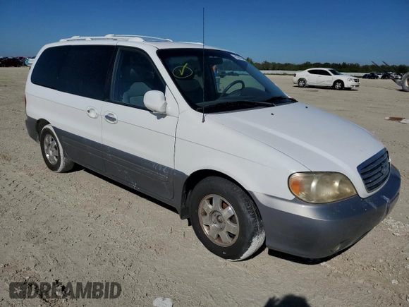 2002 Kia Sedona LX with VIN KNDUP131X26207597, listed as a Copart auction lot 81381054 with 0 mi miles and Clean Title. Bid and sale history available at carsss.com. Image 4.