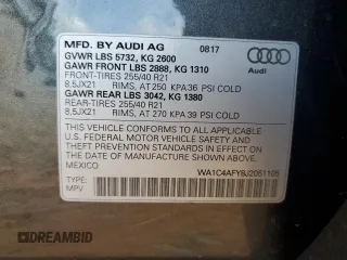 2018 Audi SQ5 Prestige с VIN WA1C4AFY8J2051105, выставлен на аукционе Copart как лот 55777245 с пробегом 50 273 миль миль и Списание • Salvage title. История ставок и продаж доступна на DreamBid. Изображение 12.