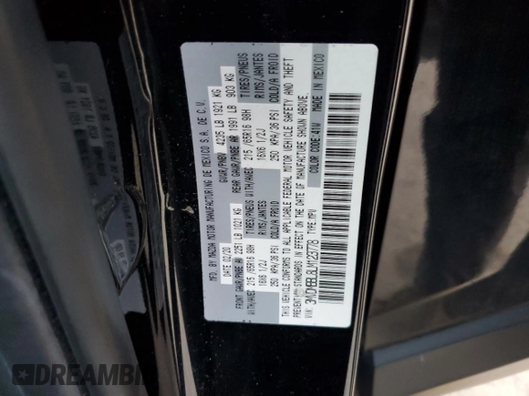 2020 Mazda CX-30 with VIN 3MVDMBBL8LM123778, listed as a Copart auction lot 45567034 with 27,452 mi miles and Salvage Title. Bid and sale history available at DreamBid. Image 12.