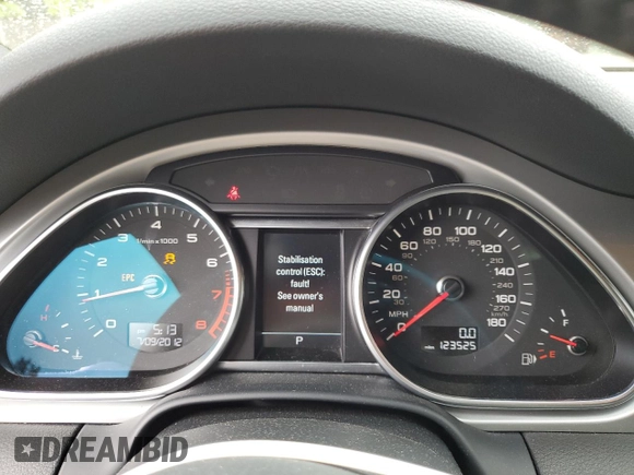 2013 Audi Q7 S line Prestige with VIN WA1DGAFE9DD015594, listed as a Copart auction lot 57185845 with 123,525 mi miles and Clean title. Bid and sale history available at DreamBid. Image 9.