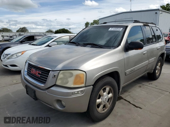 2002 GMC Envoy SLT with VIN 1GKDS13S022293912, listed as a Copart auction lot 51450845 with 0 mi miles and Salvage Title. Bid and sale history available at carsss.com. Image 1.