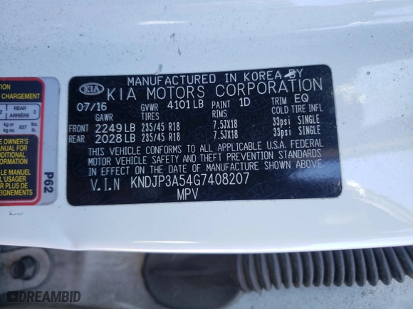 2016 Kia Soul + with VIN KNDJP3A54G7408207, listed as a Copart auction lot 49413315 with 121,490 mi miles and Salvage Title. Bid and sale history available at carsss.com. Image 12.