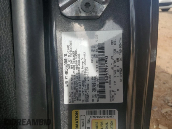 2015 Ford Mustang GT z VIN 1FA6P8CF2F5432983, wystawiony jako Copart lot #51905875 z przebiegiem 107 965 mil mil oraz Szkody całkowita. Historia ofert i sprzedaży dostępna na DreamBid. Obrazek 14.