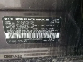 2020 Mitsubishi Outlander ES with VIN JA4AR3AU8LU026902, listed as a Copart auction lot 60210105 with 39,433 mi miles and Salvage title. Bid and sale history available at DreamBid. Image 14.