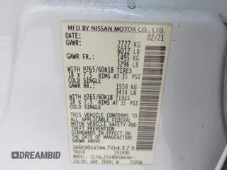 2021 Nissan Frontier SV с VIN 1N6ED0EA5MN704373, выставлен на аукционе IAAI как лот 42774473 с пробегом 133 915 миль миль и . История ставок и продаж доступна на DreamBid. Изображение 9.
