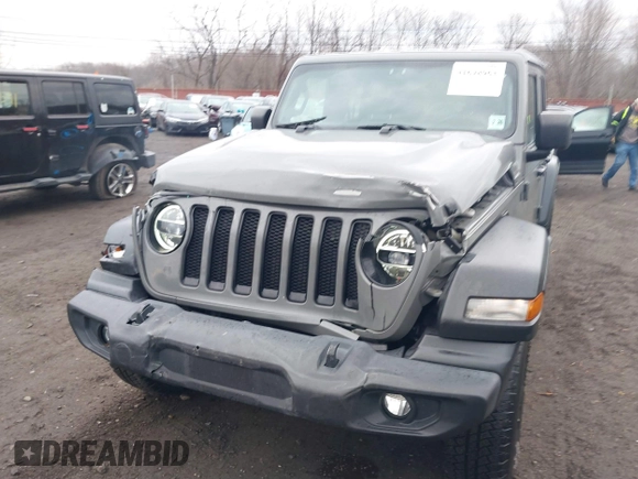 2021 Jeep Wrangler Unlimited Sport S with VIN 1C4HJXDG5MW614688, listed as a IAAI auction lot 41678964 with 89,309 mi miles. Bid and sale history available at carsss.com. Image 6.