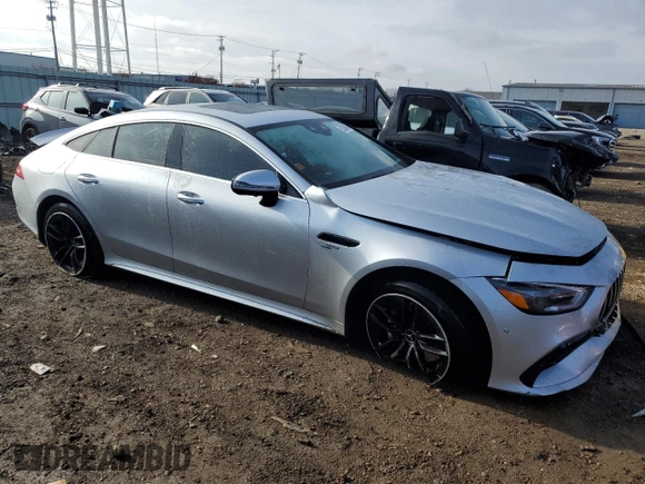 2021 Mercedes-Benz AMG GT 43 with VIN W1K7X5KBXMA038637, listed as a Copart auction lot 85388964 with 11,655 mi miles and Salvage title. Bid and sale history available at DreamBid. Image 4.