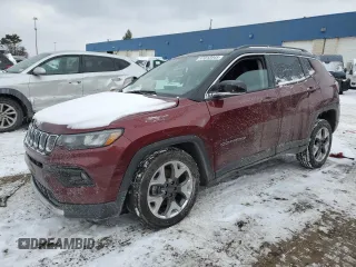 2022 Jeep Compass (RED) Edition with VIN 3C4NJDCB9NT129923, listed as a Copart auction lot 41813445 with 8,340 mi miles and Salvage Title. Bid and sale history available at DreamBid. Image 1.