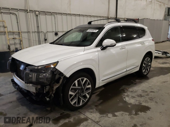 2022 Hyundai Santa Fe Calligraphy with VIN 5NMS54AL3NH471514, listed as a Copart auction lot 84544874 with 53,796 mi miles and Salvage Title. Bid and sale history available at carsss.com. Image 1.