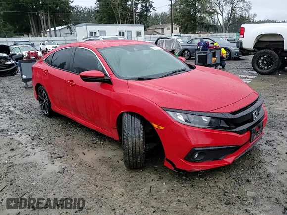 2020 Honda Civic Sedan Sport with VIN 2HGFC2F81LH524883, listed as a Copart auction lot 50175745 with 54,751 mi miles and Salvage Title. Bid and sale history available at carsss.com. Image 11.