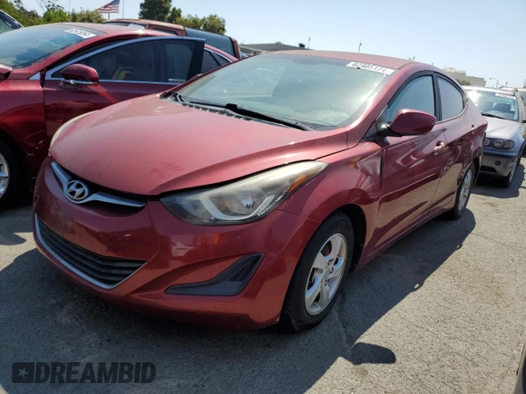 2014 Hyundai Elantra SE with VIN 5NPDH4AE8EH500106, listed as a Copart auction lot 62905174 with 126,750 mi miles and Clean Title. Bid and sale history available at DreamBid. Image 1.