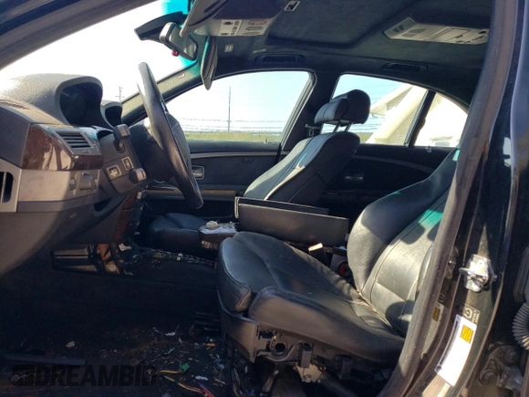 2005 BMW 7 Series with VIN WBAGL83585DC47066, listed as a Copart auction lot 75834464 with Not provided miles and Clean title. Bid and sale history available at DreamBid. Image 7.