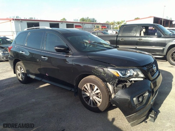 2017 Nissan Pathfinder S with VIN 5N1DR2MN6HC644925, listed as a IAAI auction lot 34176350 with 1 miles. Bid and sale history available at carsss.com. Image 1.