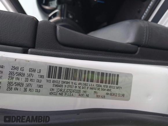 2016 Jeep Grand Cherokee Summit с VIN 1C4RJEJG7GC473335, выставлен на аукционе IAAI как лот 41506917 с пробегом 94 705 миль миль и . История ставок и продаж доступна на DreamBid. Изображение 9.