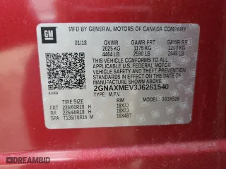 2018 Chevrolet Equinox Premier with VIN 2GNAXMEV3J6261540, listed as a Copart auction lot 50019515 with 76,519 mi miles and Salvage Title. Bid and sale history available at carsss.com. Image 13.
