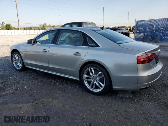 2017 Audi A8 Sport with VIN WAU43AFD0HN002058, listed as a Copart auction lot 53180585 with 95,436 mi miles and Salvage title. Bid and sale history available at DreamBid. Image 2.