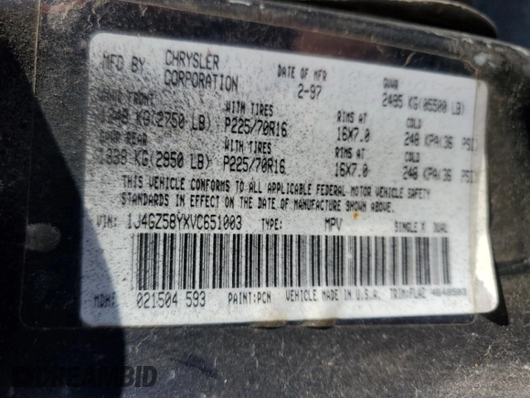 1997 Jeep Grand Cherokee Laredo with VIN 1J4GZ58YXVC651003, listed as a Copart auction lot 78621814 with 0 mi miles and Salvage Title. Bid and sale history available at carsss.com. Image 28.