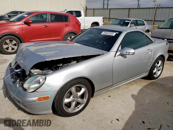 2003 Mercedes-Benz SLK 320 with VIN WDBKK65F73F284794, listed as a Copart auction lot 55833335 with 90,033 mi miles and Salvage title. Bid and sale history available at DreamBid. Image 1.