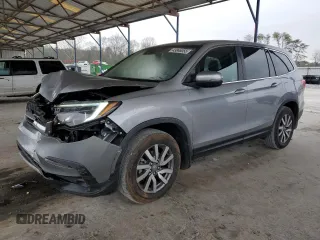 2021 Honda Pilot EX-L with VIN 5FNYF5H54MB016627, listed as a Copart auction lot 43846055 with 51,919 mi miles and Salvage Title. Bid and sale history available at carsss.com. Image 1.