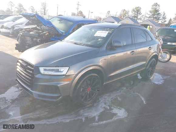 2018 Audi Q3 Premium Plus with VIN WA1HCCFS9JR014605, listed as a IAAI auction lot 41485258 with 73,062 mi miles. Bid and sale history available at carsss.com. Image 2.