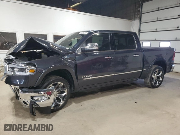 2020 Ram 1500 Limited with VIN 1C6SRFHT2LN288344, listed as a Copart auction lot 53496425 with 72,300 mi miles and Salvage title. Bid and sale history available at DreamBid. Image 1.