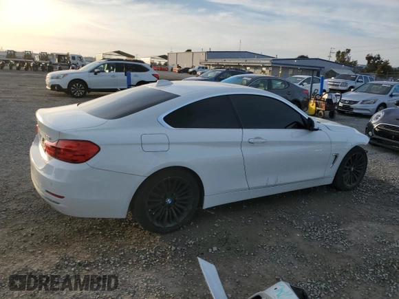 2015 BMW 4 Series 428i with VIN WBA3N7C54FK224395, listed as a Copart auction lot 45746095 with 85,646 mi miles and Salvage title. Bid and sale history available at DreamBid. Image 3.