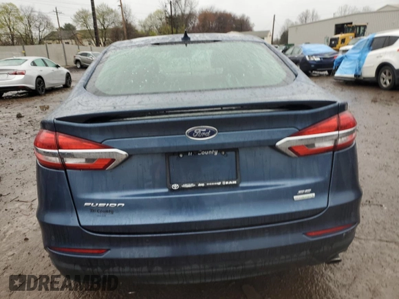 2019 Ford Fusion SE with VIN 3FA6P0HD6KR228591, listed as a Copart auction lot 52126565 with 35,012 mi miles and Salvage Title. Bid and sale history available at carsss.com. Image 6.