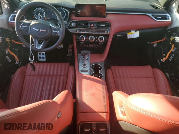 2023 Genesis G70 2.0T with VIN KMTG34TA1PU134120, listed as a Copart auction lot 77657374 with 12,024 mi miles and Salvage Title. Bid and sale history available at DreamBid. Image 8.