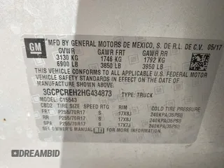 2017 Chevrolet Silverado 1500 LT with VIN 3GCPCREH2HG434873, listed as a IAAI auction lot 42039249 with 180,586 mi miles. Bid and sale history available at carsss.com. Image 9.