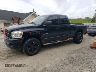 2008 Dodge 1500 SLT z VIN 1D7HU18N48J100112, wystawiony jako Copart lot #58267785 z przebiegiem Nie podano mil oraz Czysty tytuł • Clean title. Historia ofert i sprzedaży dostępna na DreamBid. Obrazek 1.