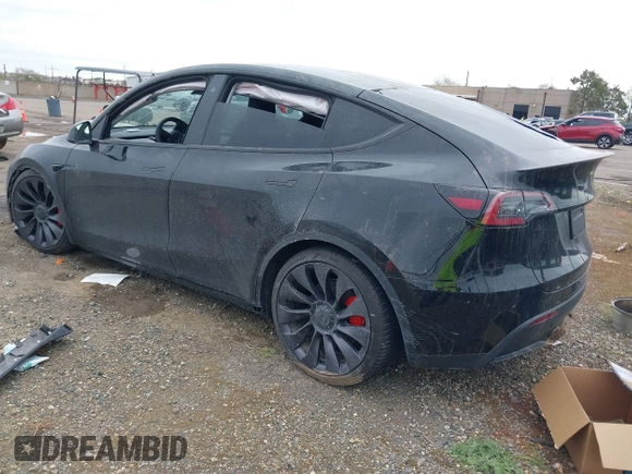 2021 Tesla Model Y Performance with VIN 5YJYGDEF9MF273884, listed as a IAAI auction lot 41781944 with Not Provided miles and . Bid and sale history available at DreamBid. Image 3.