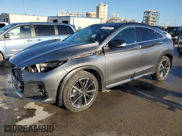 2023 Infiniti QX55 Essential with VIN 3PCAJ5KR0PF112240, listed as a Copart auction lot 87691025 with 18,480 mi miles and Salvage title. Bid and sale history available at DreamBid. Image 1.
