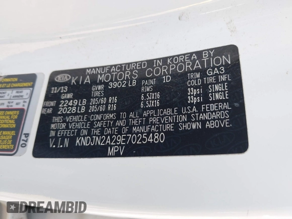 2014 Kia Soul with VIN KNDJN2A29E7025480, listed as a IAAI auction lot 42056462 with 149,157 mi miles. Bid and sale history available at carsss.com. Image 9.