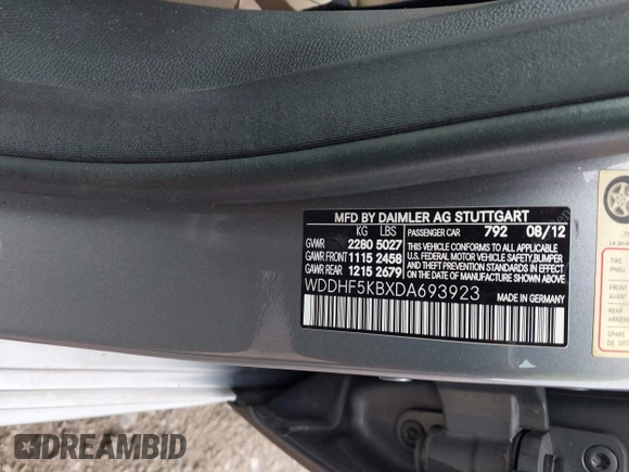 2013 Mercedes-Benz E 350 Luxury with VIN WDDHF5KBXDA693923, listed as a IAAI auction lot 42134694 with 274,065 mi miles and . Bid and sale history available at DreamBid. Image 9.