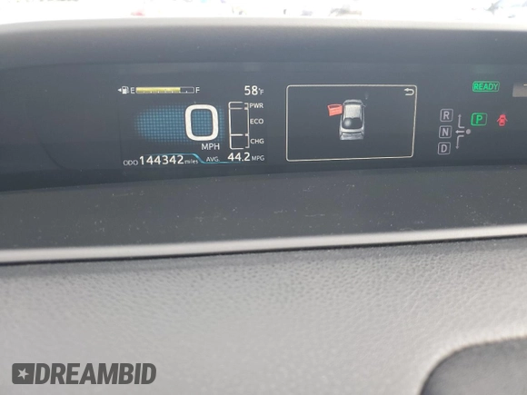2016 Toyota Prius Two with VIN JTDKBRFUXG3008875, listed as a Copart auction lot 48719405 with 144,342 mi miles and Salvage Title. Bid and sale history available at DreamBid. Image 9.