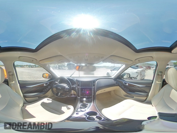 2015 Infiniti Q50 Premium with VIN JN1BV7AR9FM392349, listed as a Copart auction lot 59121255 with 104,199 mi miles and Salvage title. Bid and sale history available at DreamBid. Image 15.