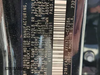 2023 Toyota Camry SE with VIN 4T1S11AKXPU798291, listed as a Copart auction lot 54616235 with 17,588 mi miles and Salvage Title. Bid and sale history available at DreamBid. Image 13.