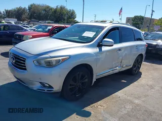 2013 Infiniti JX35 with VIN 5N1AL0MMXDC345352, listed as a IAAI auction lot 40145431 with 105,286 mi miles and . Bid and sale history available at DreamBid. Image 2.
