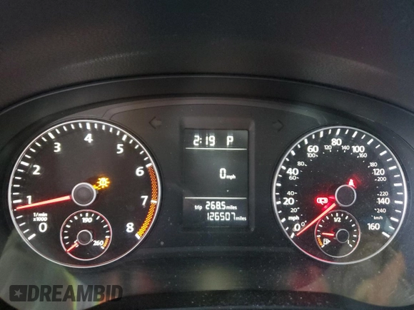 2013 Volkswagen Passat Wolfsburg Edition with VIN 1VWAP7A36DC096378, listed as a Copart auction lot 44678105 with 126,507 mi miles and Salvage Title. Bid and sale history available at carsss.com. Image 9.