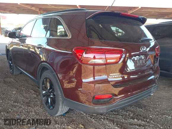 2019 Kia Sorento S V6 with VIN 5XYPG4A56KG590231, listed as a IAAI auction lot 41313789 with 92,776 mi miles. Bid and sale history available at carsss.com. Image 3.