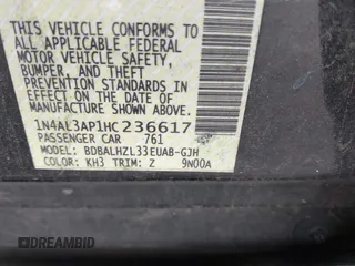 2017 Nissan Altima S with VIN 1N4AL3AP1HC236617, listed as a IAAI auction lot 42307308 with 210,971 mi miles and . Bid and sale history available at DreamBid. Image 9.