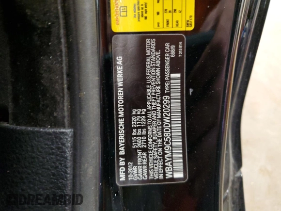 2013 BMW 6 Series 650i with VIN WBAYM9C58DDW20299, listed as a Copart auction lot 80785584 with Not Provided miles and Salvage Title. Bid and sale history available at carsss.com. Image 13.