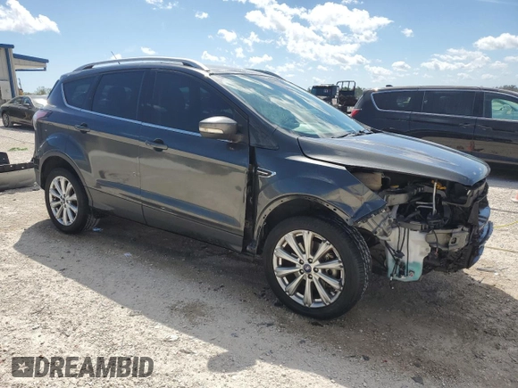 2017 Ford Escape Titanium with VIN 1FMCU0J95HUF02694, listed as a Copart auction lot 49861745 with 114,602 mi miles and Salvage Title. Bid and sale history available at DreamBid. Image 4.