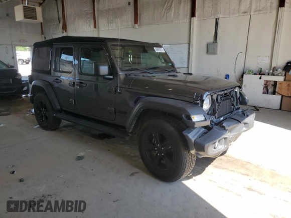 2021 Jeep Wrangler Unlimited Sport S with VIN 1C4HJXDG3MW544043, listed as a Copart auction lot 56559015 with 84,344 mi miles and Salvage title. Bid and sale history available at DreamBid. Image 4.