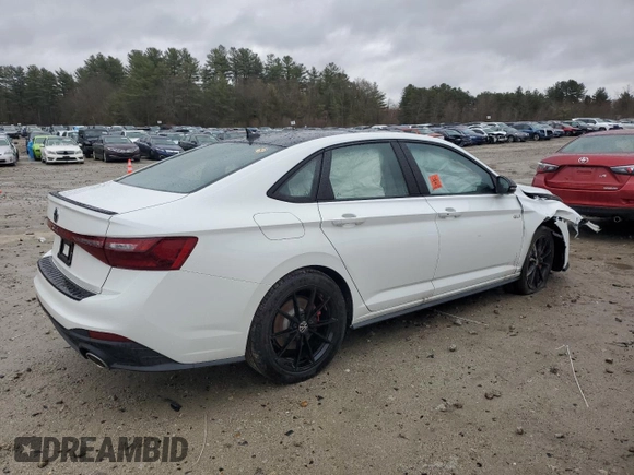 2025 Volkswagen Jetta GLI Autobahn with VIN 3VW1T7BU7SM013247, listed as a Copart auction lot 49637785 with 5,002 mi miles and Salvage Title. Bid and sale history available at DreamBid. Image 3.